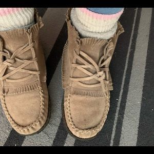 Suede ankle moccasins